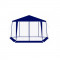 Pavilion pentru gradina/terasa, cadru metalic, impermeabil, cu plasa de tantari, albastru, 4x1.95x2.5 m