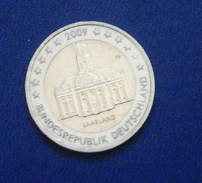 M3 C50 - Moneda foarte veche - 2 euro - omagiala - Saarland F - Germania - 2009 foto