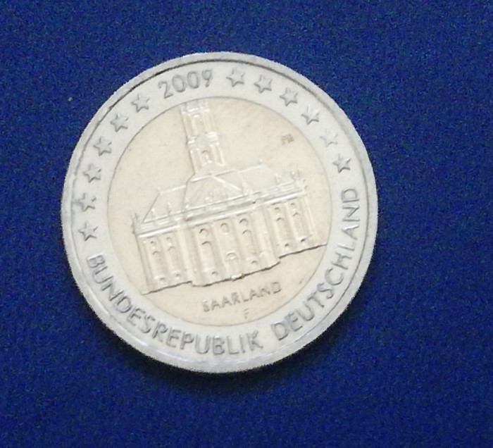 C50 - Moneda foarte veche - 2 euro - Germania - Saarland - 2009 F - omagiala
