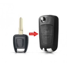 Carcasa cheie compatibila cu Opel Astra G, Zafira, 2 butoane, model conversie, lamela canelura dreapta