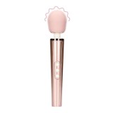 Aparat de masaj LOVELINE Wand Vibrator, pentru corp și zone intime, cu silicon ultra-moale, 6 funcții de vibrație, roz auriu