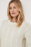 Sisley pulover din amestec de lana femei, culoarea bej, călduros