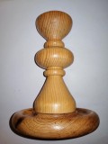 Suport lumanare sfesnic din lemn natur sculptat manual din lemn de pin