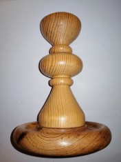 Suport lumanare sfesnic din lemn natur sculptat manual din lemn de pin