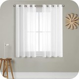 Cumpara ieftin Set 2 Draperii, 140 x 120 cm, Prindere cu Inele, Alb - CN