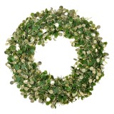 Cumpara ieftin Coronita Craciun argintie verde &Oslash; 30x4 cm