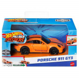 Hot wheels masinuta metalica cu sistem pull back porsche 911 gt3 scara 1:43