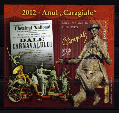 RO 2012 ,LP 1929,&amp;quot;2012 - Anul &amp;quot;Caragiale&amp;quot;&amp;quot; , colita nr. 522 ,MNH foto