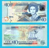 Statele Est Caraibiene (Caraibe) (pick 52) 10 Dollars 2012 UNC; Velierul The Warspite