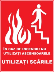 Placuta in caz de incendiu nu utilizati ascensoarele foto