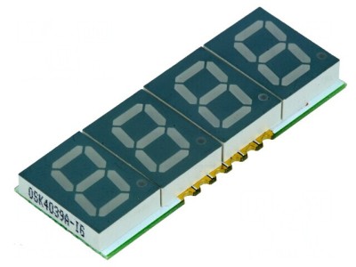 Afișaj LED 7 Segmente 10mm 4 Digiti Verde foto