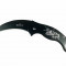 Cutit Karambit negru cu prindere curea 17 cm