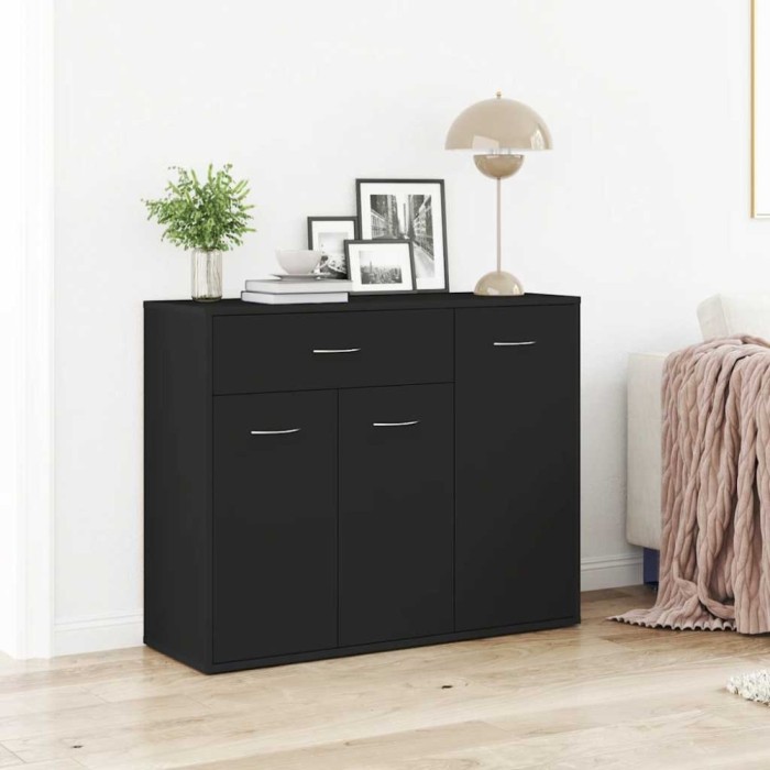 Dulap, negru, 88 x 30 x 70 cm, lemn prelucrat
