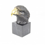 Cap de vultur - statueta din bronz pe soclu din marmura FA-78, Animale
