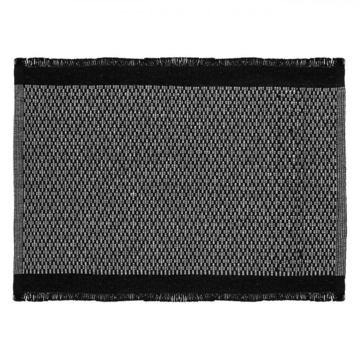 Suport Farfurii, Model Romburi, Bumbac, Negru-Alb, 42x30cm