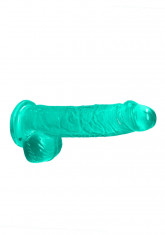 Dildo verde pentru penetrare vaginală și anus 17 cm foto