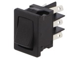 Comutator Rocker DPDT ON-ON 10A 125V Negru pentru Lipit