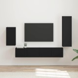 Cumpara ieftin Set comoda TV 4 buc. 31 x 30 x 100 cm Negru