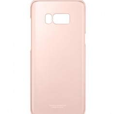 Husa Samsung EF-QG955CPEGWW plastic semitransparent + roz deschis pentru Samsung Galaxy S8 Plus G955