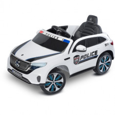 Masinuta Electrica cu Telecomanda Mercedes-Benz Eqc Police 12V Alba foto