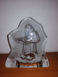Greutate hartie prespapier figurina sticla cristal art glass semnata 16.5 cm