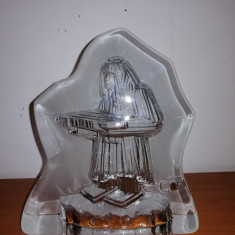 Greutate hartie prespapier figurina sticla cristal art glass semnata 16.5 cm