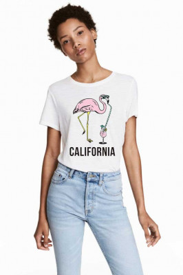 Tricou dama alb - California - 2XL foto