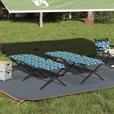 vidaXL Pat pliabil pentru camping 2 pcs model frunze Tafeta Oxford