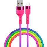 Cablu Date si Incarcare USB-A - USB-C Setty, 18W, 1.2m, Multicolor KNA-C-1.22.113, Universal