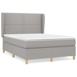 Cumpara ieftin Pat continental, gri deschis, 140x200 cm, material textil