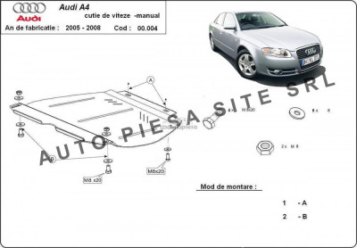 Scut metalic cutie viteze manuala Audi A4 B7 (4 cilindrii) fabricat in perioada 2005 - 2008 APS-00,004 foto