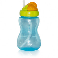 Cana Anticurgere cu Pai Baby Care 275 ml Blue foto