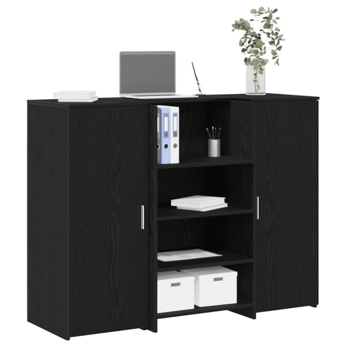 vidaXL Birou de recepție Stejar negru 135x50x103,5 cm Lemn prelucrat 3324188