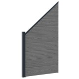 vidaXL Panou de Gardă WPC și Aluminiu Gri 42039062