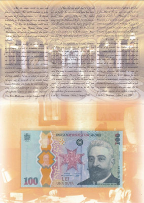 Romania 100 lei 2019 polimer, pliant, plic, 2 consecutive foto