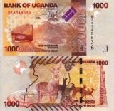 Uganda 1000 Shillings 2015 UNC Bancnota Africa Ne流通