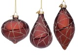 Cumpara ieftin Set 12 globuri brad Craciun sticla burgundy Wedge 6,3x6,3x10h; 7,7x7,7x7,9h; 6x6x12,6h