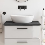 vidaXL Blat de baie, maro &icirc;nchis, 80x60x(2-4) cm, lemn masiv tratat