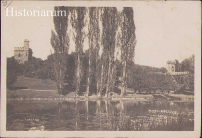 HST CP159 Clișeu Chaland Craiova Parcul Bibescu pentru carte poștală foto