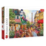 Puzzle Trefl Paris, 1000 Piese, Turnul Eiffel, Fata Cu Caine, Bistro, Multicolor