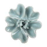 Cumpara ieftin Set 2 butoni mobilier ceramica albastra Floare &Oslash; 5x3 cm
