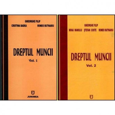 Gheorghe Filip, Cristina Badea, Romeo Butnariu - Dreptul muncii vol.I-II - 102789 foto