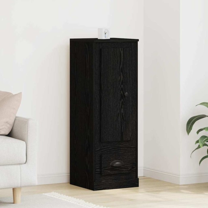 vidaXL Bufet Negru Stejar cu sertar Stejar Negru 36 x 35.5 x 103.5 cm 862819