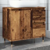 Gossi dulap de baie, lemn vechi, 65x33x60 cm, lemn prelucrat