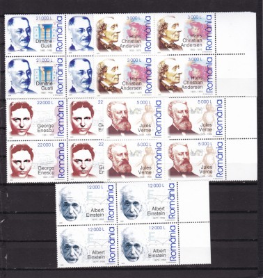 ROMANIA 2005 LP 1681 ANIVERSARI COMEMORARI BLOCURI DE 4 TIMBRE MNH foto