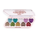 Paleta Farduri Ochi Ushas Glitter, 10 Culori, Nuanta 02, 7.1g, Machiaj Profesional, Pigmenti Vibranti, Rezistenta Lunga Durata