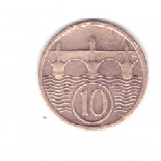 Moneda Cehoslovacia 10 haleru 1922, stare buna, curata