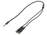Cablu Audio Jack 3.5mm 4-Pin 0.2m Negru
