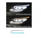 Banda LED DRL 45cm Auto, Semnalizare Dinamica Galbena, Lumina Alba, 12V, Set 2 Bucati