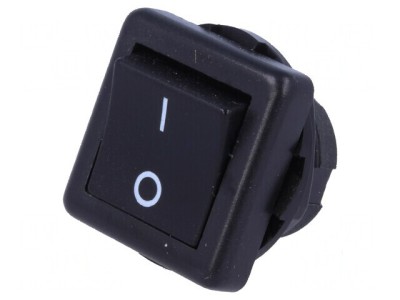 Rocker SPST ON-OFF 6A/250VAC negru fără R13-136-AC foto